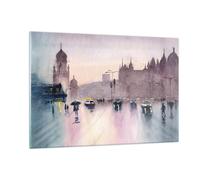 Cuadro Sobre Vidrio 120x80cm Cuadros Pared Acuarela Ciudad Monumentos Históricos