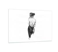 Cuadro Sobre Vidrio 120x80cm Cuadros Pared Acuarela Mujer Desnudez Wall Art