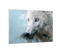 Cuadro Sobre Vidrio 120x80cm Cuadros Pared Blanco El Lobo Imagen Wall Art Prints