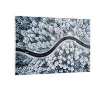 Cuadro Sobre Vidrio 120x80cm Cuadros Pared Bosque Invierno Calle Wall Art Prints