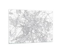 Cuadro Sobre Vidrio 120x80cm Cuadros Pared Ciudad Mapa Berlín Wall Art Prints