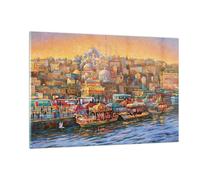 Cuadro Sobre Vidrio 120x80cm Cuadros Pared Colores Ciudad Turquía Wall Art