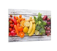 Cuadro Sobre Vidrio 120x80cm Cuadros Pared Comida vegetales comer fresco Art