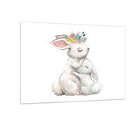 Cuadro Sobre Vidrio 120x80cm Cuadros Pared Conejo Liebre Infantil Wall Art