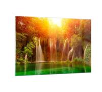 Cuadro Sobre Vidrio 120x80cm Cuadros Pared Croacia parque nacional cascada Art
