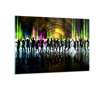 Cuadro Sobre Vidrio 120x80cm Cuadros Pared Disco música danza diversión Wall Art