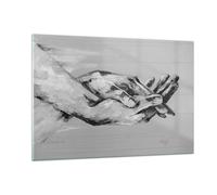 Cuadro Sobre Vidrio 120x80cm Cuadros Pared Escrito A Mano Manos Blanco Y Negro