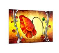 Cuadro Sobre Vidrio 120x80cm Cuadros Pared Flor líneas marcas Wall Art Prints