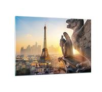 Cuadro Sobre Vidrio 120x80cm Cuadros Pared Gárgolas Torre Eiffel Wall Art Prints