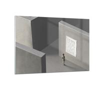 Cuadro Sobre Vidrio 120x80cm Cuadros Pared laberinto gris perdido Wall Art