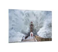 Cuadro Sobre Vidrio 120x80cm Cuadros Pared Linterna Mar Tormenta Wall Art Prints