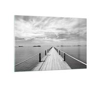 Cuadro Sobre Vidrio 120x80cm Cuadros Pared Madera Puente Mar Wall Art Prints