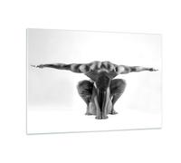 Cuadro Sobre Vidrio 120x80cm Cuadros Pared Modelo cuerpo músculos tatuaje Art