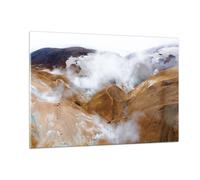 Cuadro Sobre Vidrio 120x80cm Cuadros Pared Montañas Nubes Paisaje Wall Art