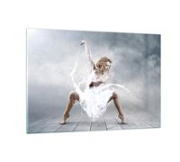 Cuadro Sobre Vidrio 120x80cm Cuadros Pared Mujer bailarina ballet Wall Art