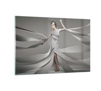 Cuadro Sobre Vidrio 120x80cm Cuadros Pared Mujer modelo rayas las emociones Art