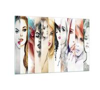 Cuadro Sobre Vidrio 120x80cm Cuadros Pared Mujeres belleza señora Ilustración