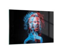 Cuadro Sobre Vidrio 120x80cm Cuadros Pared Negro Mujer Emociones Wall Art Prints