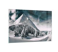 Cuadro Sobre Vidrio 120x80cm Cuadros Pared oscuro cielo montaña Wall Art Prints