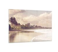 Cuadro Sobre Vidrio 120x80cm Cuadros Pared Palmeras Playa Agua Wall Art Prints