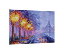 Cuadro Sobre Vidrio 120x80cm Cuadros Pared París Faroles Eiffel Wall Art Prints