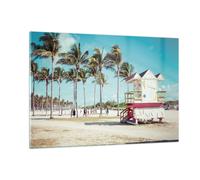 Cuadro Sobre Vidrio 120x80cm Cuadros Pared playa miami florida Wall Art Prints