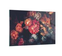 Cuadro Sobre Vidrio 120x80cm Cuadros Pared Ramo Flores Rosas Wall Art Prints