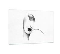 Cuadro Sobre Vidrio 120x80cm Cuadros Pared Retrato Mujer Esbozo Wall Art Prints