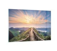 Cuadro Sobre Vidrio 120x80cm Cuadros Pared Sendero Montaña Azores Wall Art