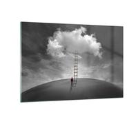Cuadro Sobre Vidrio 120x80cm Cuadros Pared Símbolo Escalera Cielo Wall Art