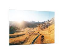 Cuadro Sobre Vidrio 120x80cm Cuadros Pared Sol Montañas Camino Wall Art Prints