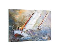Cuadro Sobre Vidrio 120x80cm Cuadros Pared Velero Imagen Regata Wall Art Prints