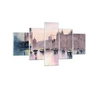 Cuadro Sobre Vidrio 125x70cm Cuadros Pared Acuarela Ciudad Monumentos Históricos