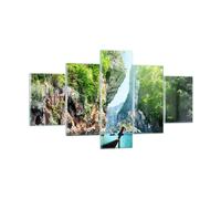 Cuadro Sobre Vidrio 125x70cm Cuadros Pared Barco acantilados naturaleza rocas