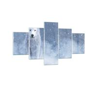 Cuadro Sobre Vidrio 125x70cm Cuadros Pared Blanco lobo nieve Wall Art Prints