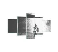 Cuadro Sobre Vidrio 125x70cm Cuadros Pared Blanco Y Negro Ciclista Soledad Art