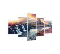 Cuadro Sobre Vidrio 125x70cm Cuadros Pared Cascada Cielo Montaña Wall Art Prints