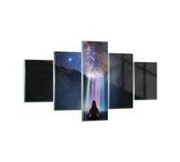 Cuadro Sobre Vidrio 125x70cm Cuadros Pared Cascada Las Estrellas Meditación Art