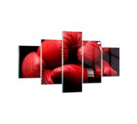 Cuadro Sobre Vidrio 125x70cm Cuadros Pared Deporte guantes cuero competencia Art