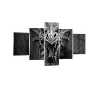 Cuadro Sobre Vidrio 125x70cm Cuadros Pared Dragón criatura escalas Wall Art