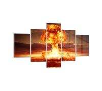 Cuadro Sobre Vidrio 125x70cm Cuadros Pared Guerra bomba nuclear seta apocalipsis