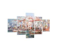 Cuadro Sobre Vidrio 125x70cm Cuadros Pared Isla Barcos Puerto Wall Art Prints