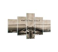 Cuadro Sobre Vidrio 125x70cm Cuadros Pared Máquina Escritura Texto Wall Art