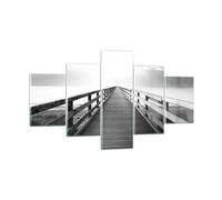 Cuadro Sobre Vidrio 125x70cm Cuadros Pared Muelle Perspectiva Blanco Y Negro Art
