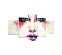 Cuadro Sobre Vidrio 125x70cm Cuadros Pared Mujer cara cosmética Wall Art Prints