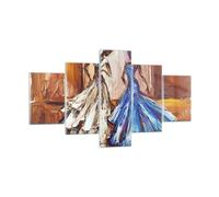 Cuadro Sobre Vidrio 125x70cm Cuadros Pared Mujer Vestidos Óleo Wall Art Prints