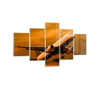 Cuadro Sobre Vidrio 125x70cm Cuadros Pared Pasajeros avión avión alas Wall Art