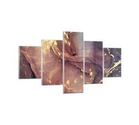 Cuadro Sobre Vidrio 125x70cm Cuadros Pared Piedra Oro Mármol Wall Art Prints