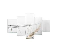 Cuadro Sobre Vidrio 125x70cm Cuadros Pared Puente Suspendido Niebla Wall Art