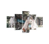 Cuadro Sobre Vidrio 125x70cm Cuadros Pared Recién casados Amor Paisajes Wall Art